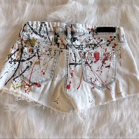 BlankNyc Dripping Paint Denim Shorts (8) - Picture 2 of 6